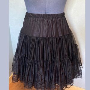 Retro Crinoline Petticoat, Black Lace, Medium, Small, X-Small,